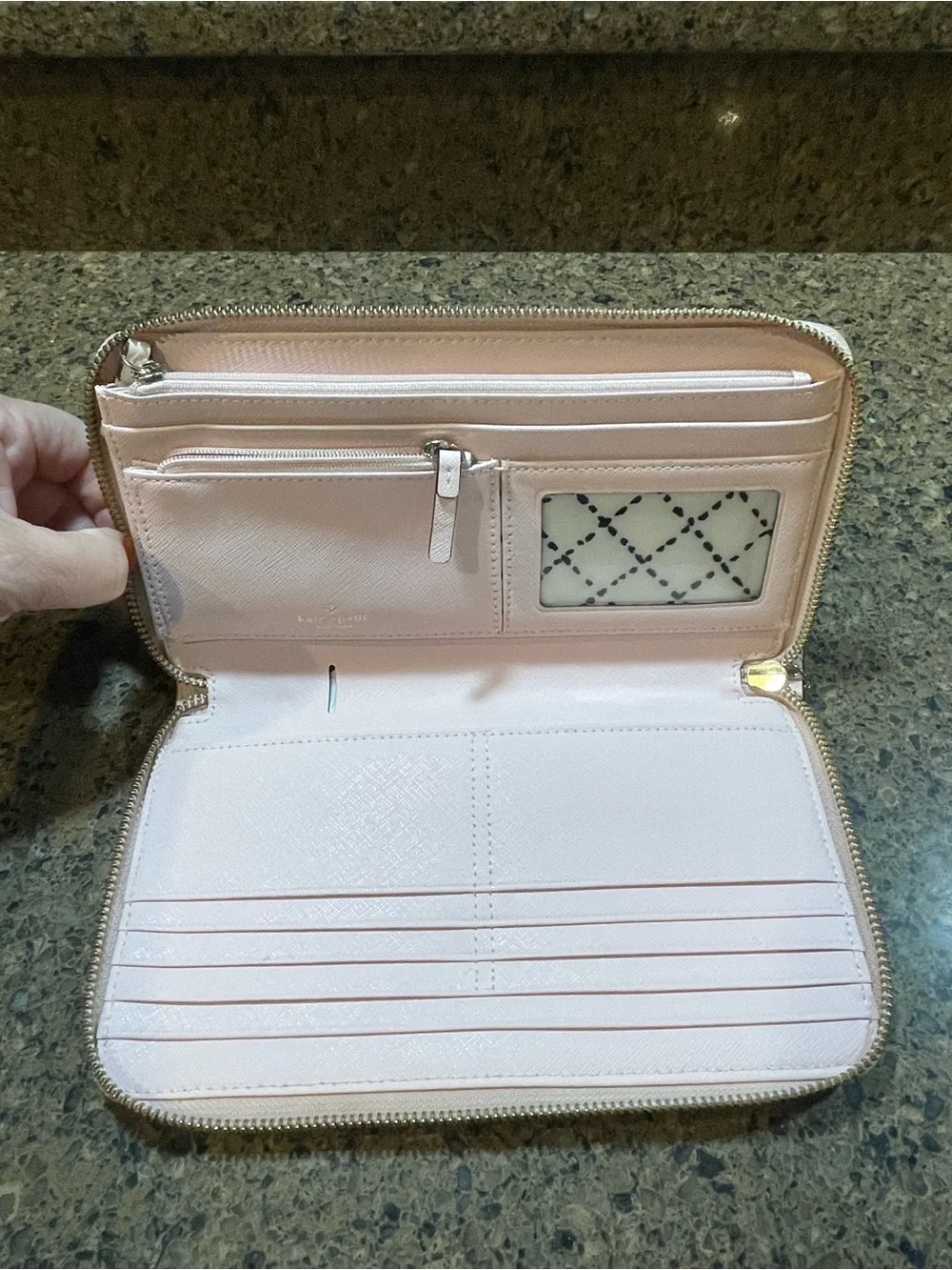 KATE SPADE Newbury Lane Neda Zip Around Wallet POSYPINK (953) Feminine Luxury